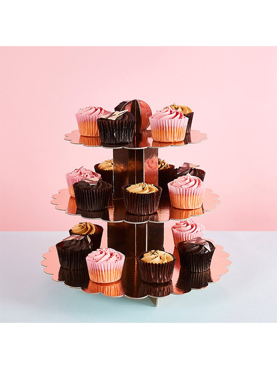 Metallic Rose Gold Cupcake Stand
